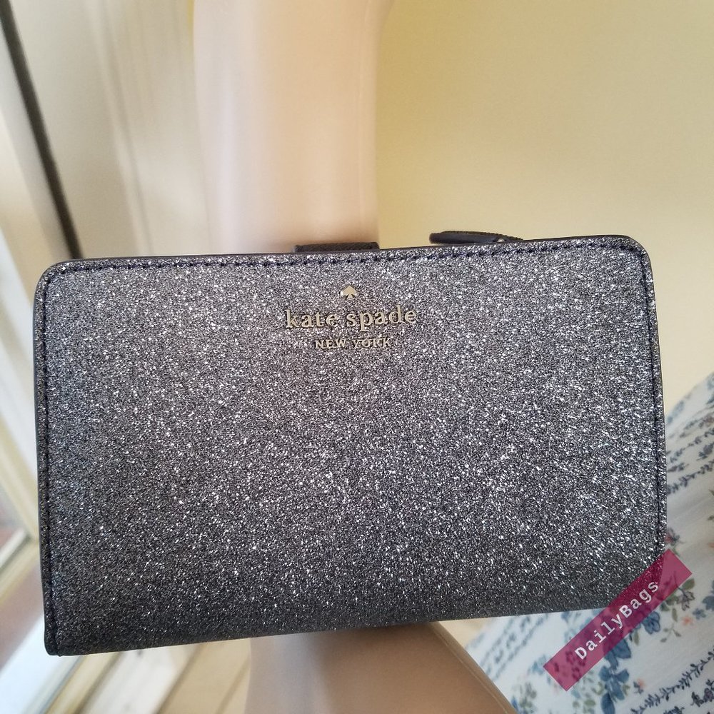 DUSK NAVY BOXED COMPACT WALLET LOLA KATE SPADE